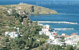 Ormos Corziu Andros en Ciclades, Islas Griegas, Grecia
