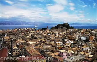 Corfu Stad Greek Islands Ionian Greece