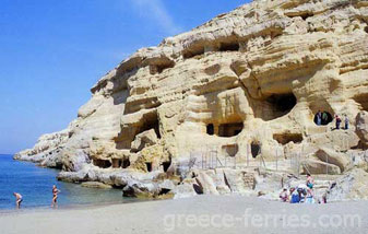 Heraclion en la isla de Creta, Islas Griegas, Grecia Matala Playa