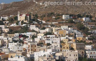Agia Marina, Platanos y Kastro Leros en Dodecaneso, Islas Griegas, Grecia