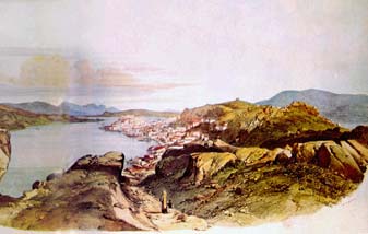 Historia para la isla de Poros en Golfo Sarónico, Islas Griegas, Grecia