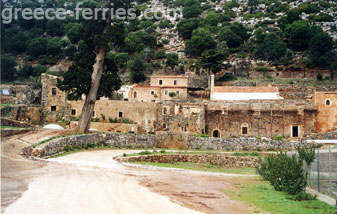 Monasterio Vosacu Rethimno en la isla de Creta, Islas Griegas, Grecia