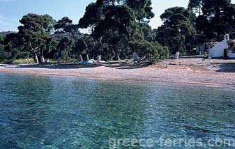 Agia Paraskevi Strand Spetses Eiland, Saronische Eilanden, Griekenland