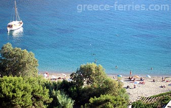 Levrosos Strand Amorgos Eiland, Cycladen, Griekenland