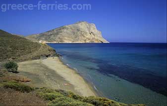 Megas Potamos Strand Anafi Kykladen griechischen Inseln Griechenland