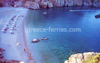 Ormos tou Diavolou Strand Karpathos Eiland, Dodecanesos, Griekenland