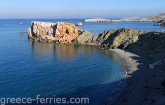 Karavostassis (Chochlidia) Strand Folegandros Eiland, Cycladen, Griekenland