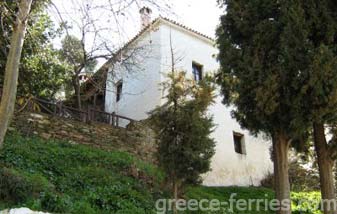 Het klooster Panagia Kounistra Skiathos Eiland, Sporaden, Griekenland