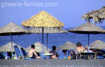 Perissa Strand Thira Santorini Eiland, Cycladen, Griekenland