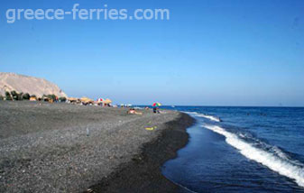 Perivolos Strand Thira Santorini Griechischen Inseln Kykladen Griechenland