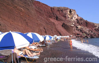 Kokkini Paralia (het rode strand) - Akrotiri Thira Santorini Eiland, Cycladen, Griekenland