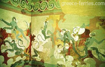 Petros M. Nomikos Instituut- Wandschilderingen van Thira Santorini Eiland, Cycladen, Griekenland