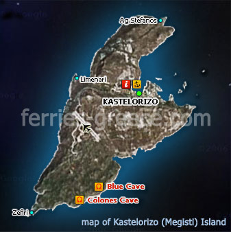 Carte de Kastelorizo Dodécanèse Grèce