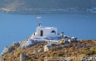 La iglesia de Agios Georgios Leros en Dodecaneso, Islas Griegas, Grecia