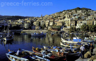 L’île de Lesvos (Mytilène) de l’Egée de l’Est Grèce