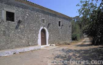 La iglesia de Kimisis Yperagias Teotoco Leukas en Ionio Grecia