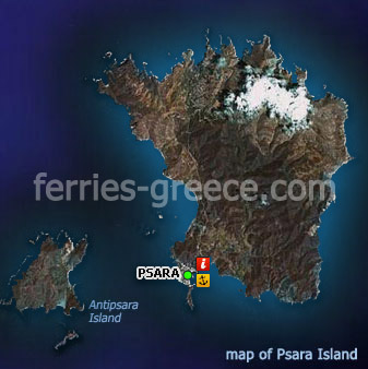 Χάρτης για το νησί Ψαρά Ελληνικά Νησιά Ανατολικό Αιγαίο Ελλάδα