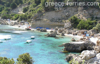 Faliraki Strand Rhodes Eiland, Dodecanesos, Griekenland