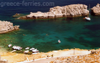 Lindos Strand Rhodes Eiland, Dodecanesos, Griekenland