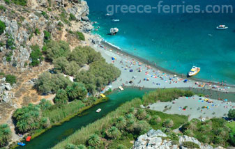 Rethymno, Kreta Eiland, Griekse Eilanden, Griekenland Preveli Strand