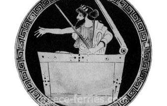 Mitología para la isla de Sikinos en Ciclades, Islas Griegas, Grecia