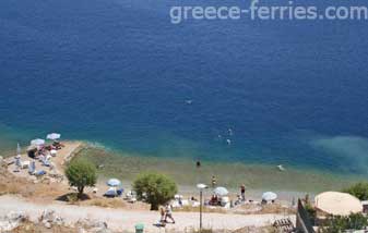 Nimporios Strand Symi Eiland, Dodecanesos, Griekenland