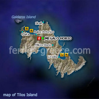 Χάρτης για το νησί Τήλος Ελληνικά Νησιά Δωδεκάνησα Ελλάδα